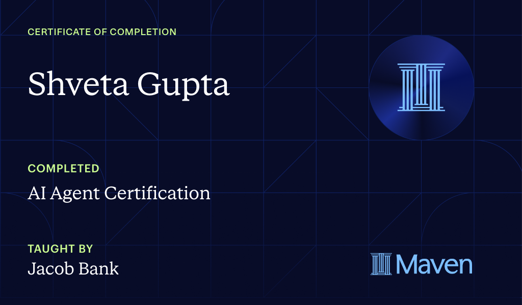 Certificate for AI Certification - Agents and Workflows