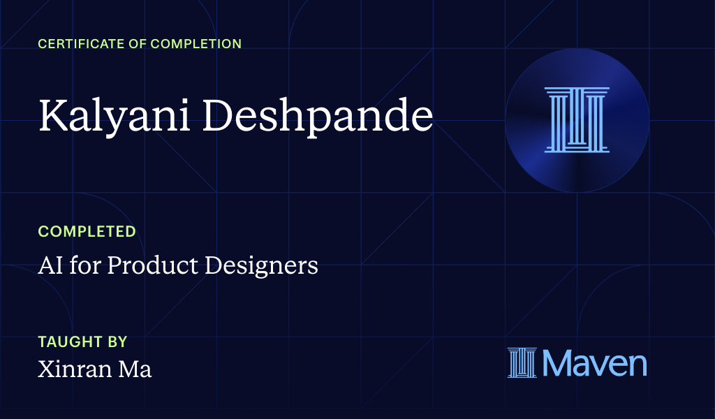 Certificate for AI for Product Designers