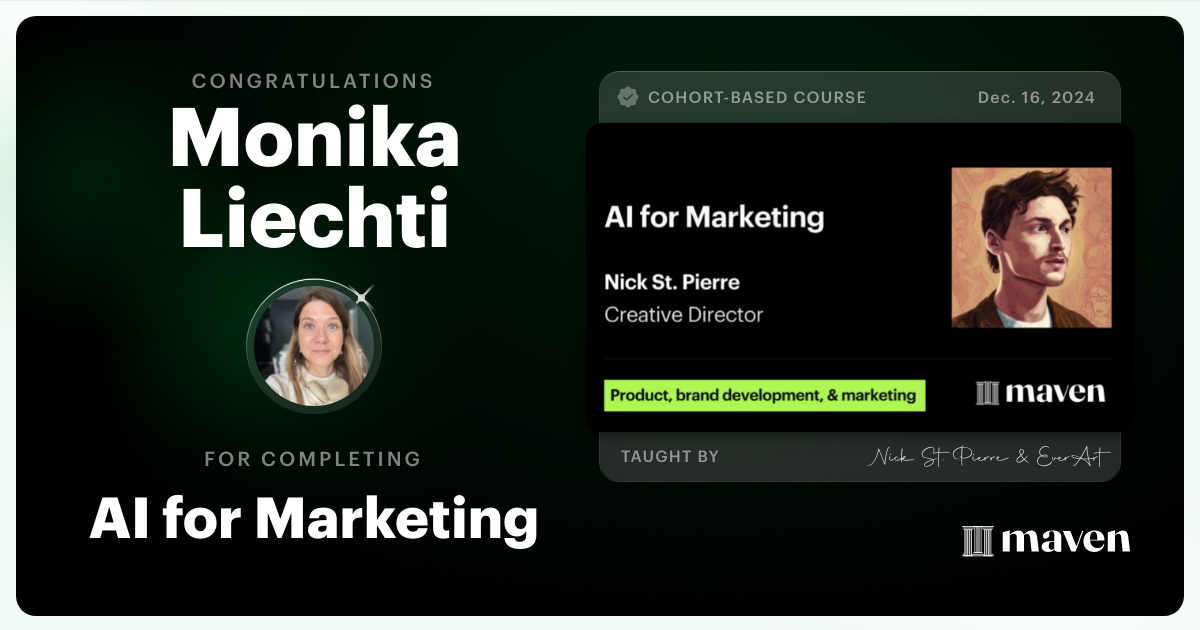 Certificate of Completion for AI for Marketing