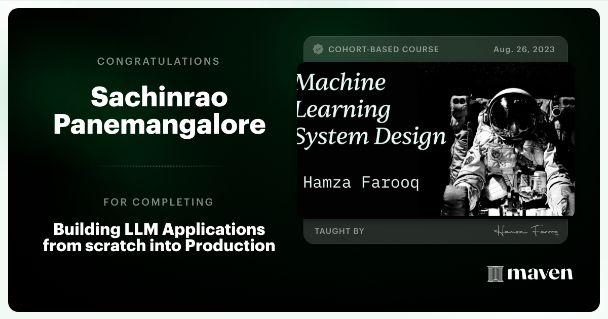 Certificate of Completion for Agentic AI System Design for PMs