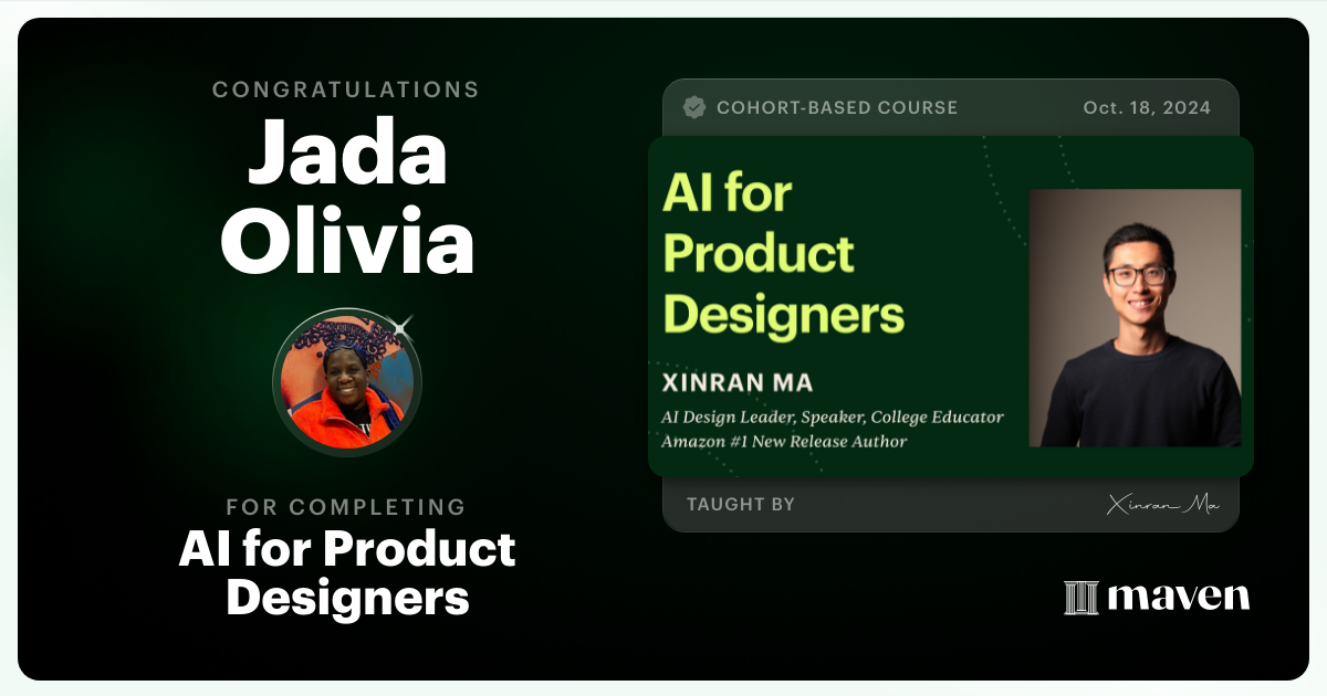 Certificate of Completion for AI for Product Designers
