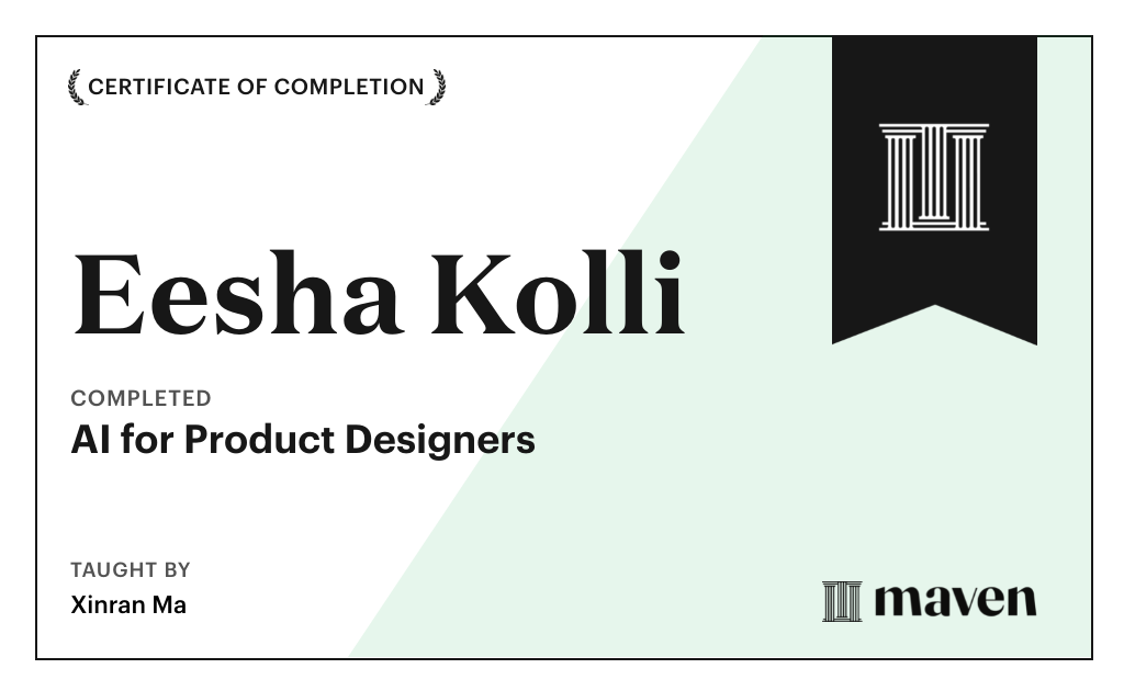 Certificate for AI for Product Designers