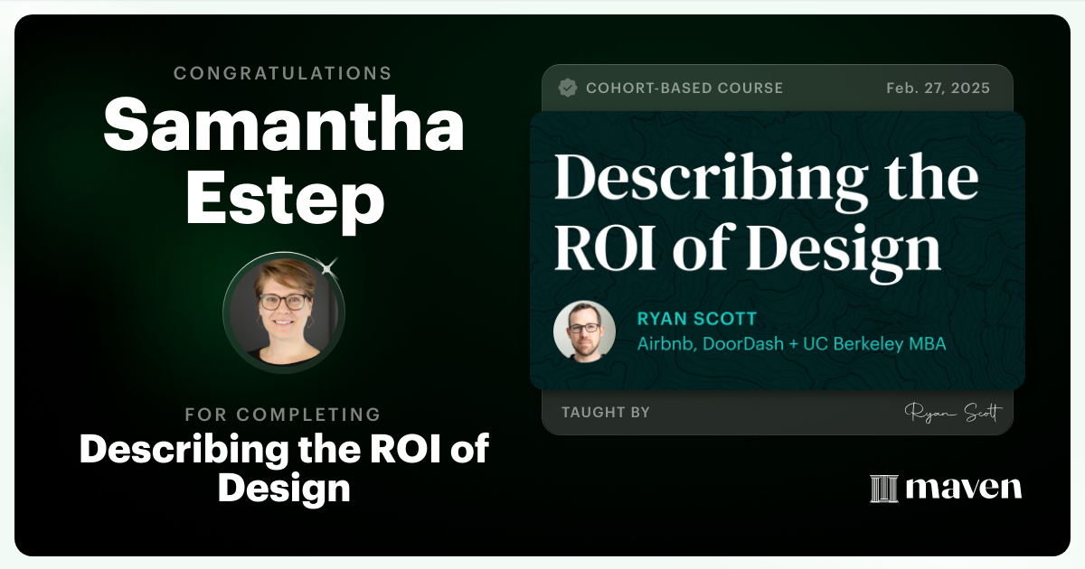 Certificate of Completion for Describing the ROI of Design