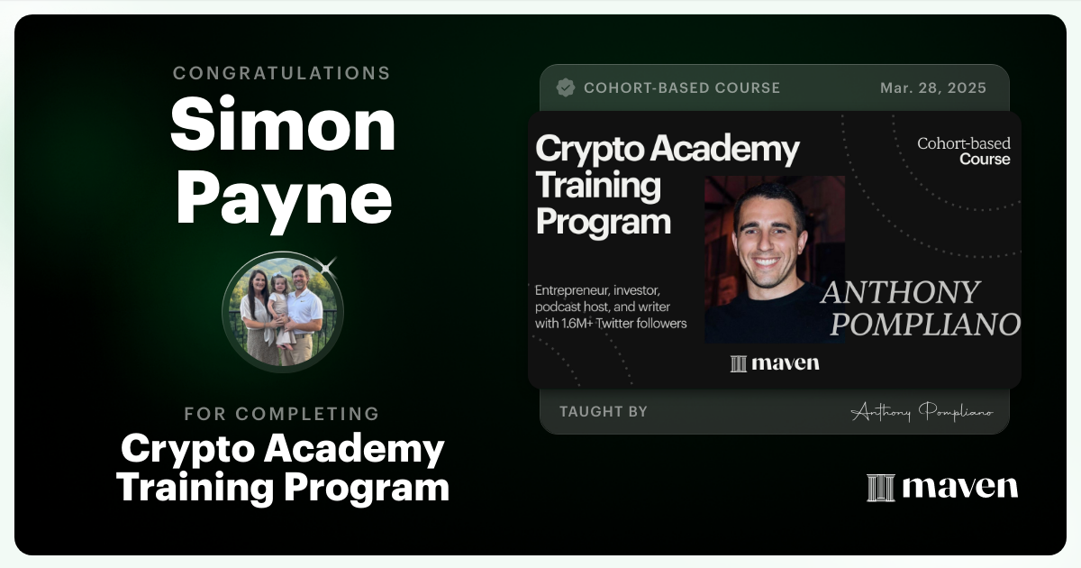 Certificate of Completion for Crypto Academy Training Program