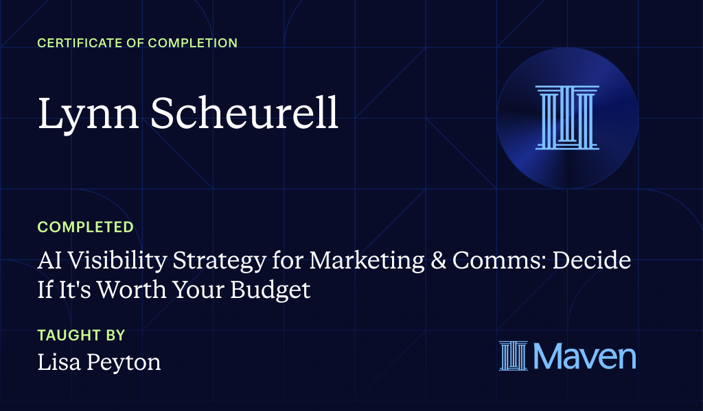 Certificate for AI Visibility Strategy for Marketing & Comms: Build Your AI Search Roadmap