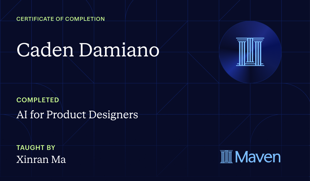 Certificate for AI for Product Designers