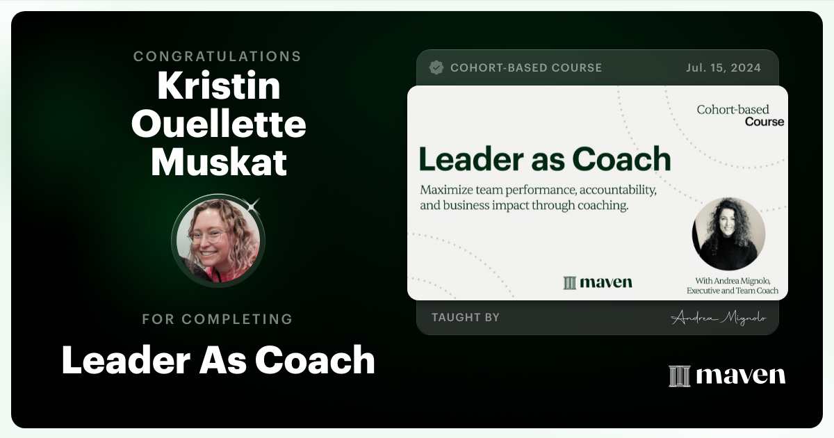 Certificate of Completion for Leader As Coach