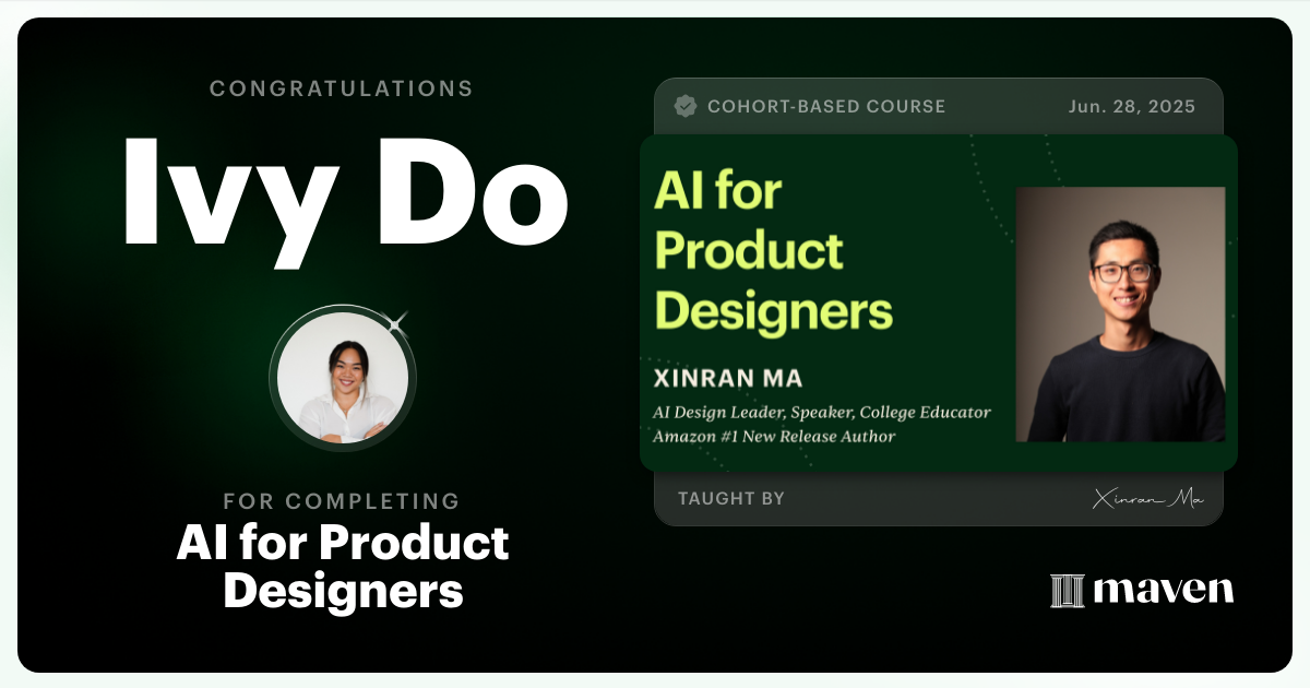 Certificate of Completion for AI for Product Designers