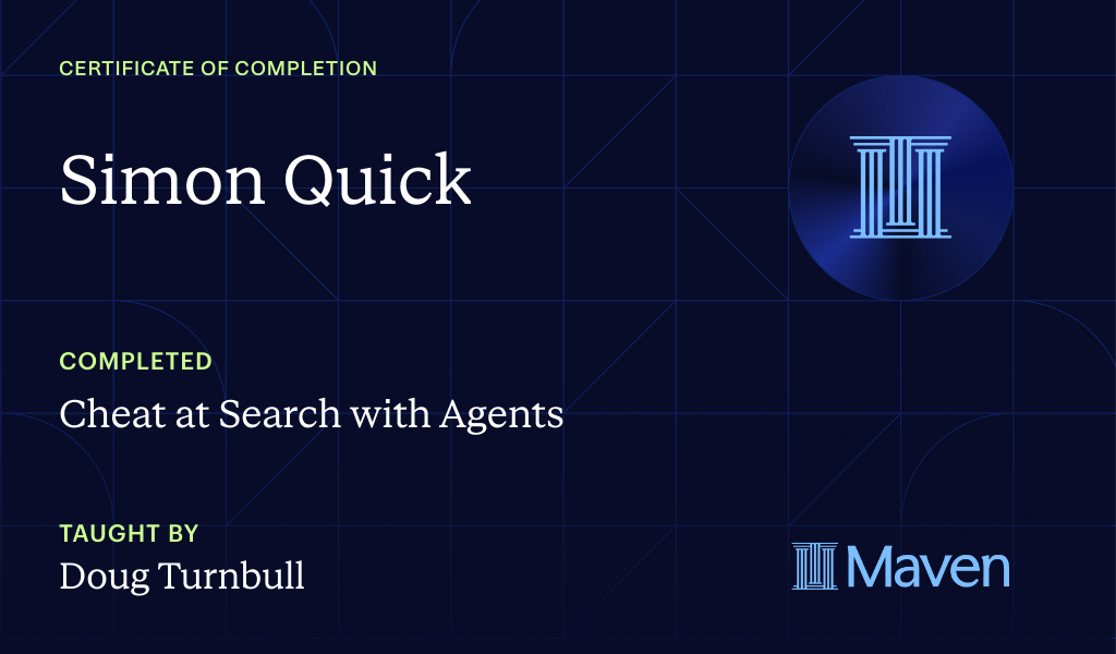 Certificate for Cheat at Search with Agents