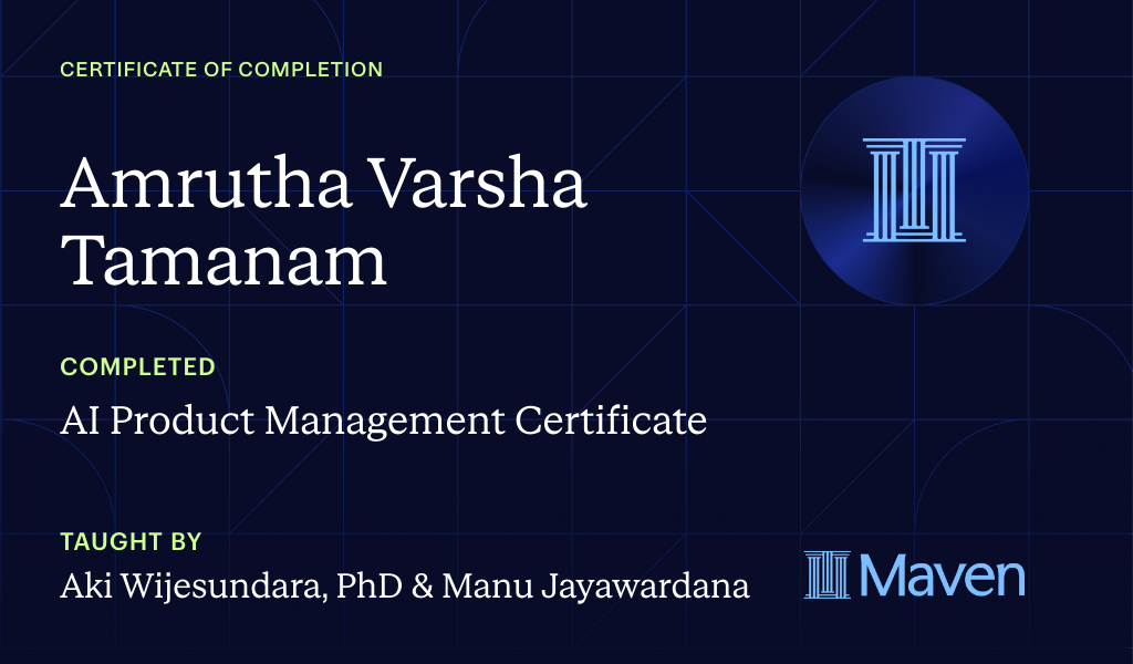 Certificate for AI Product Management Certificate
