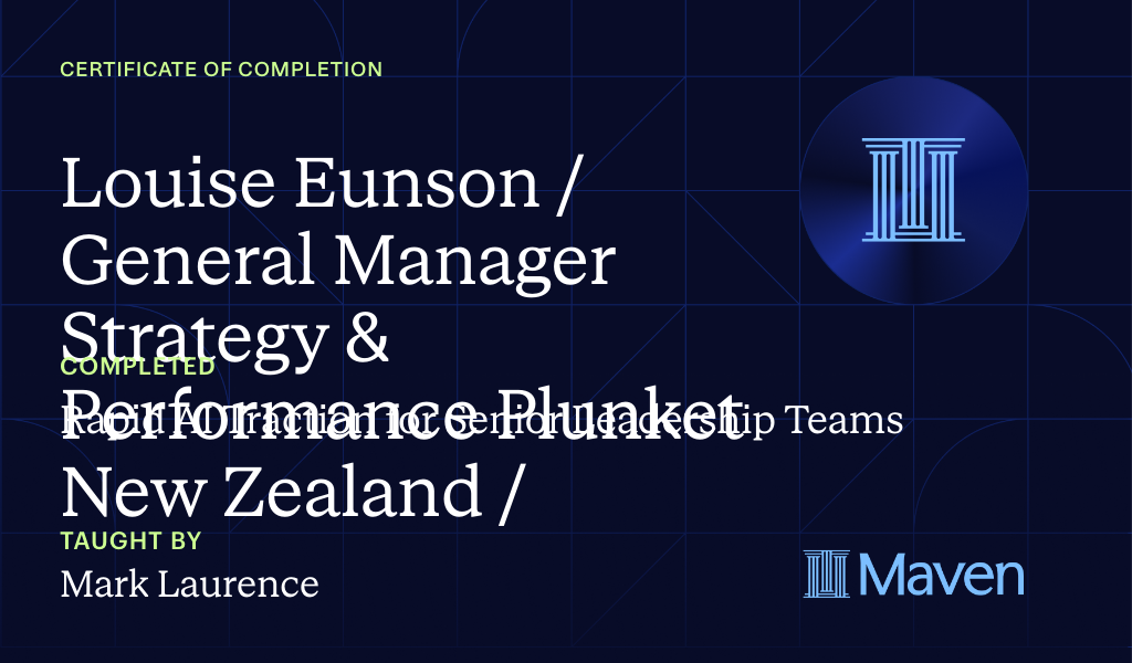 Certificate for Rapid AI Traction for Senior Leadership Teams