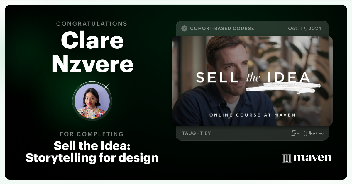 Certificate of Completion for Sell the Idea: How to pitch and present for maximum impact