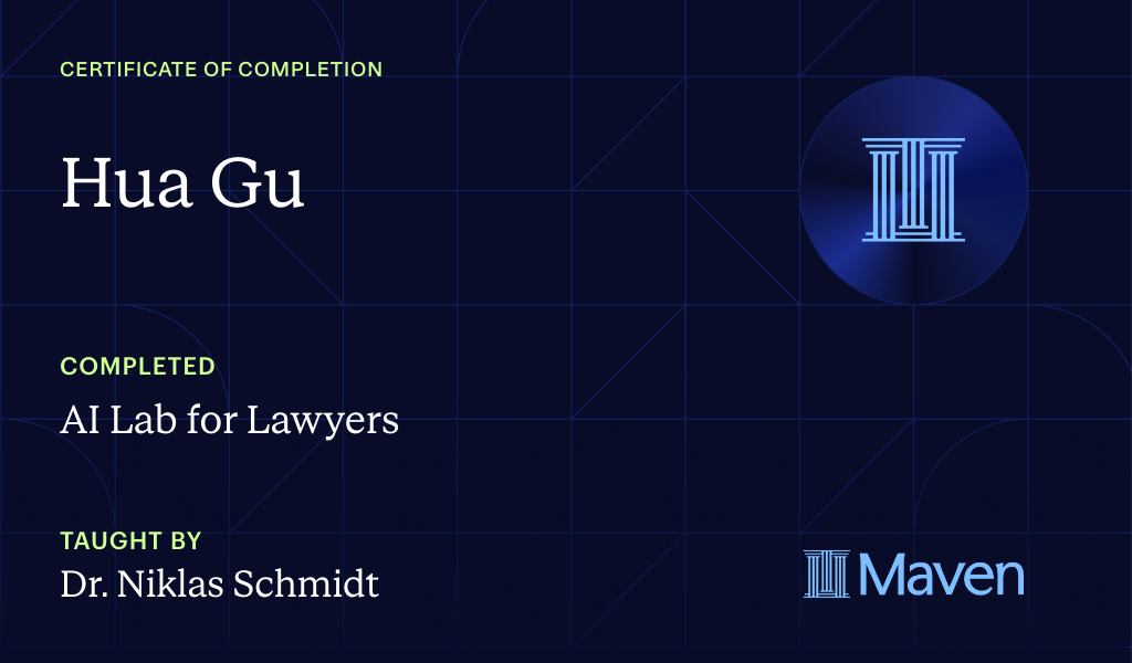 Certificate for AI Lab for Lawyers