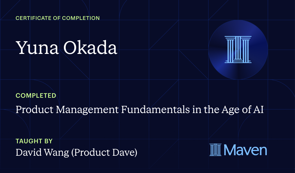 Certificate for Become an AI Native Product Builder in 5 Weeks