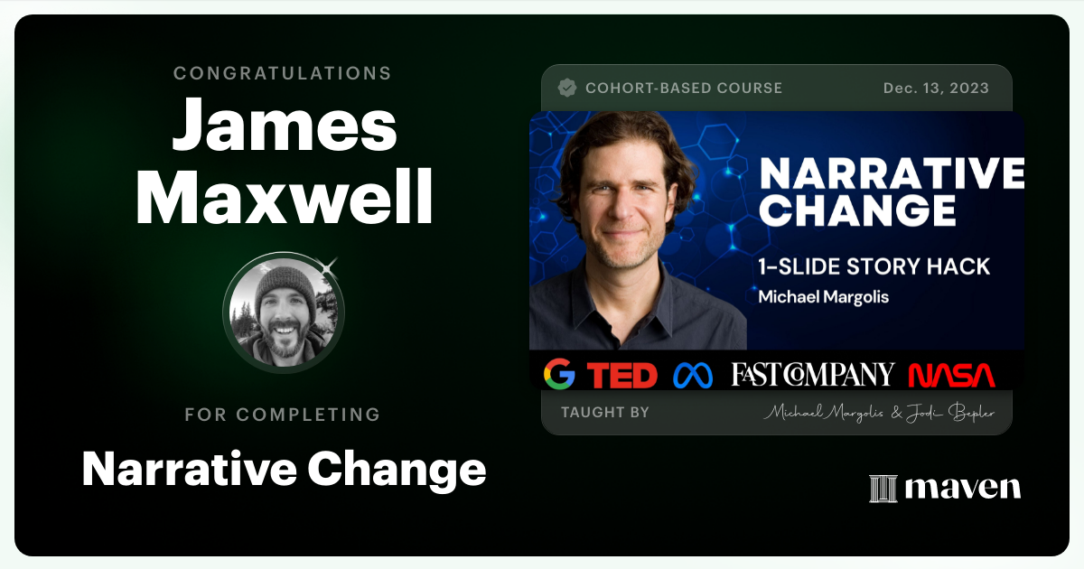 Certificate of Completion for Narrative Change