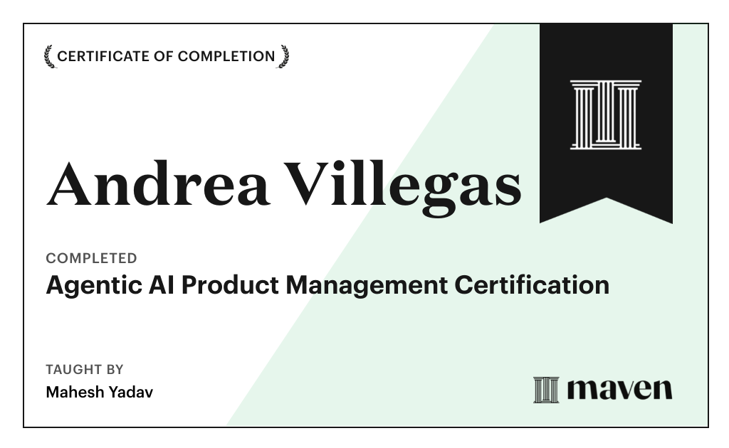 Certificate for Agentic AI Product Management Certification