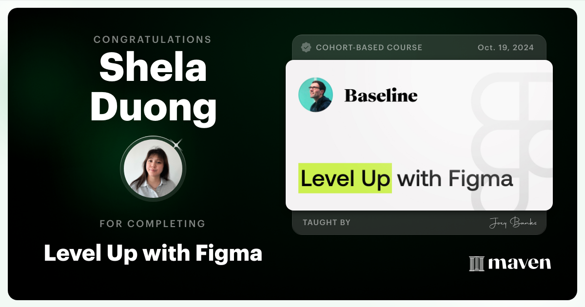 Certificate of Completion for Level Up with Figma