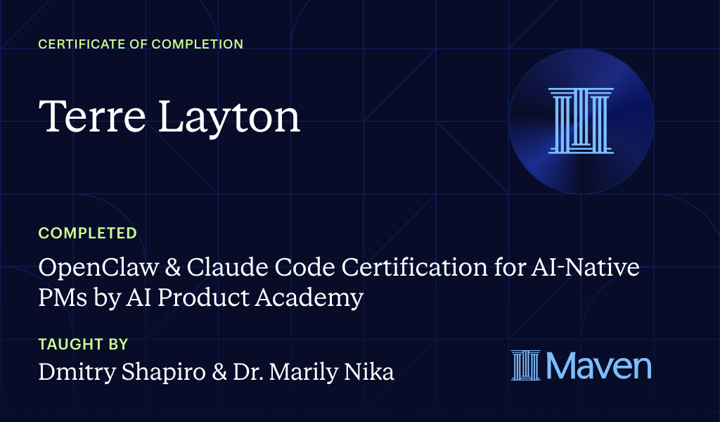 Certificate for Agentic AI Certification: Claude Code, Hermes Agent & Evals for PMs