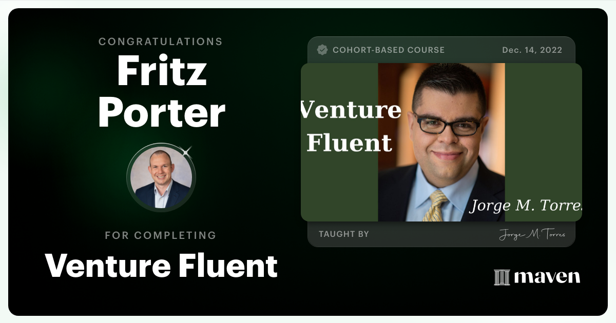 Certificate of Completion for Venture Fluent