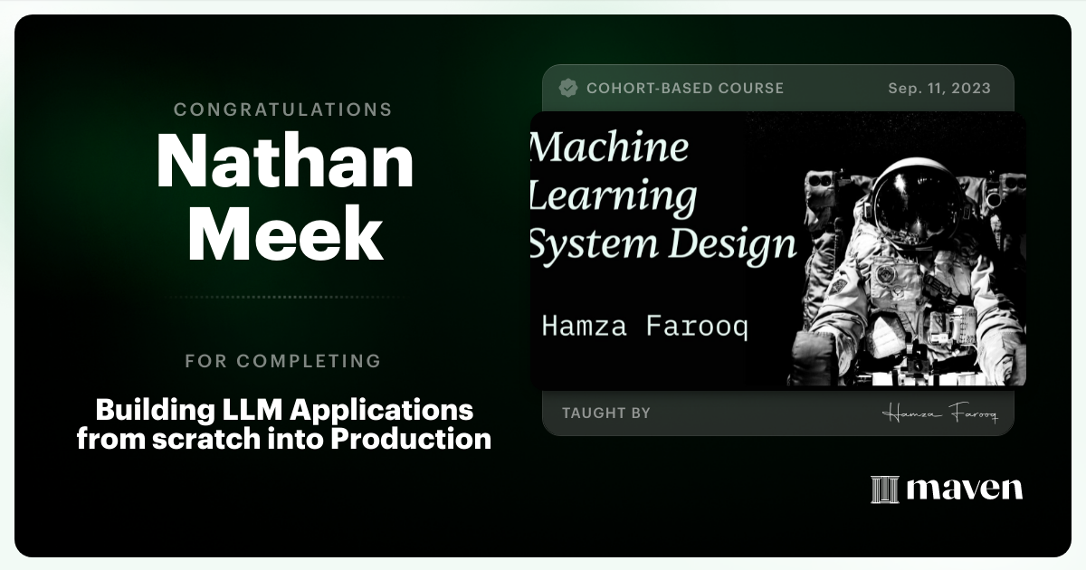 Certificate of Completion for Agentic AI System Design for PMs