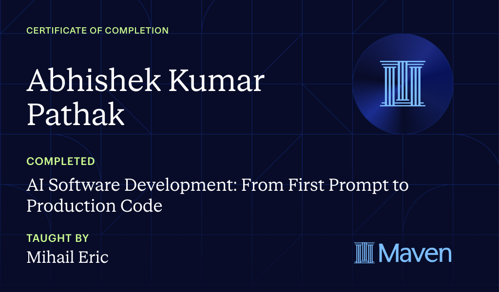 Certificate for AI Software Development: From First Prompt to Production Code