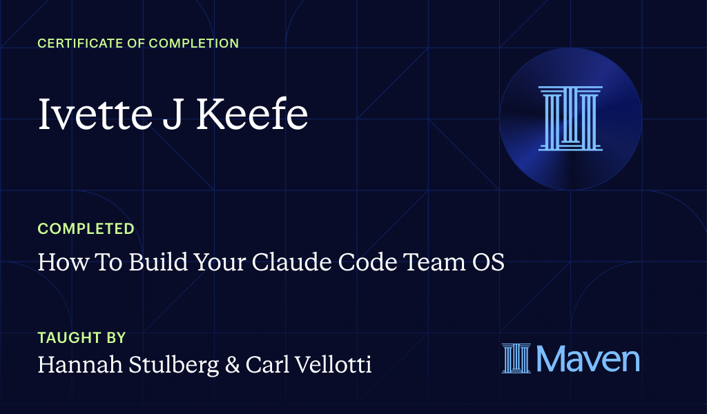 Certificate for How To Build Your Claude Code Team OS