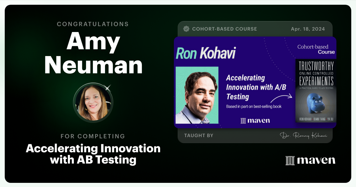 Certificate of Completion for Accelerating Innovation with A/B Testing