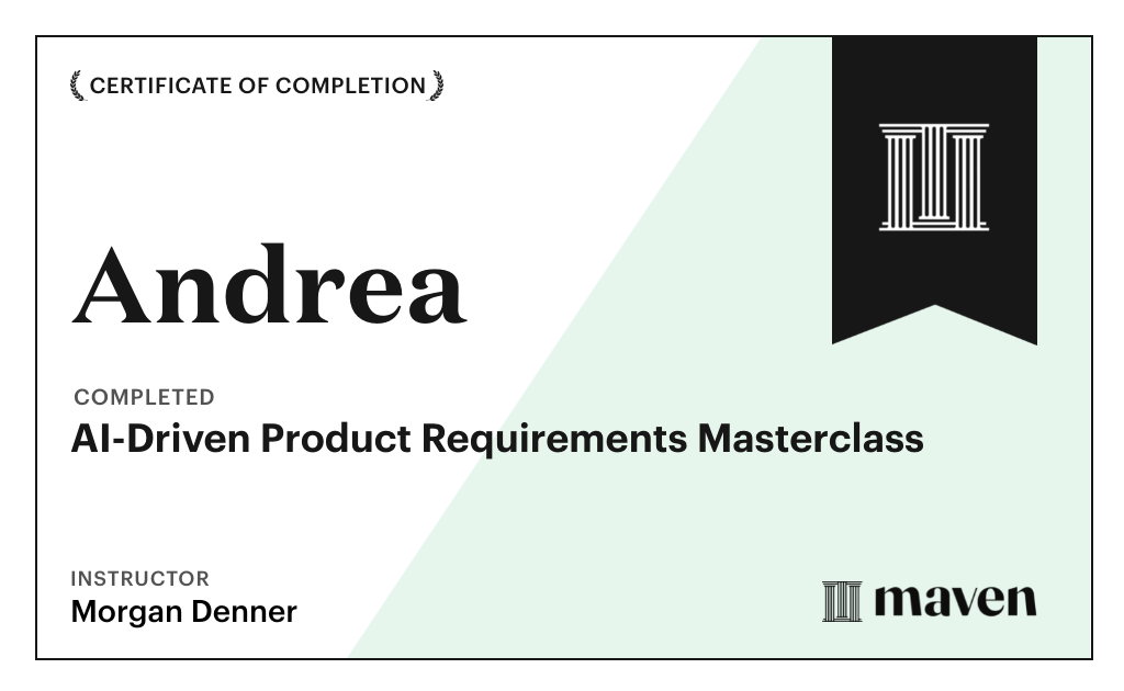 Certificate for AI-Enabled Product Requirements Masterclass