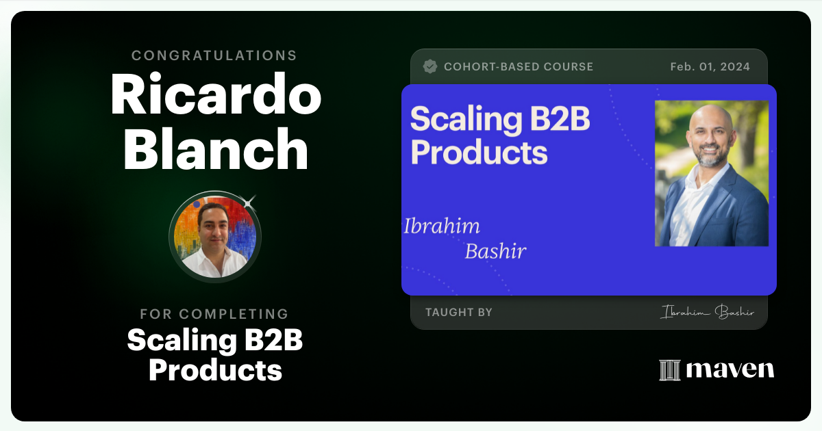 Certificate of Completion for Scaling B2B Products
