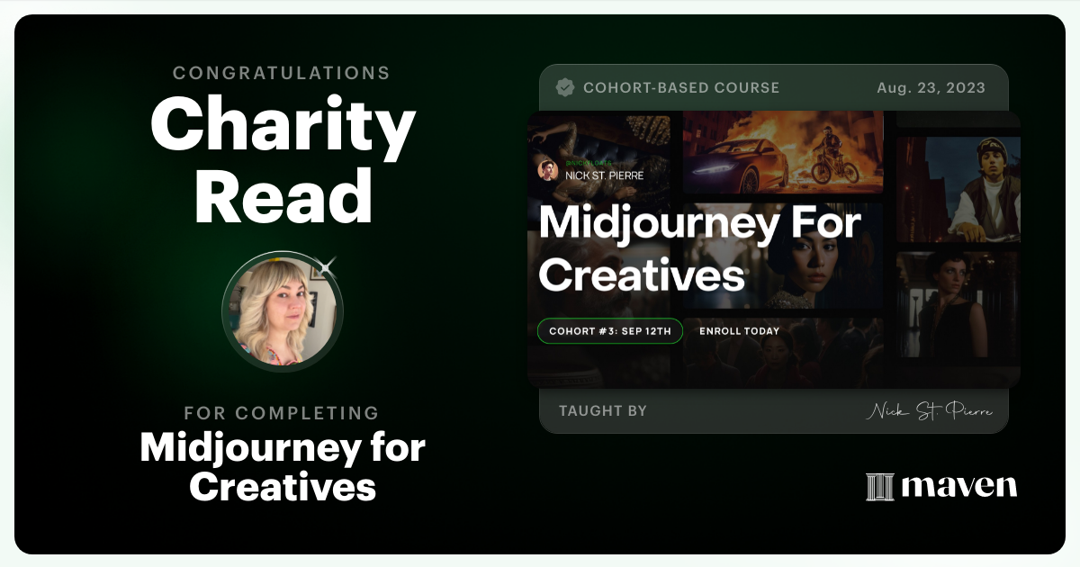 Certificate of Completion for Midjourney for Creatives