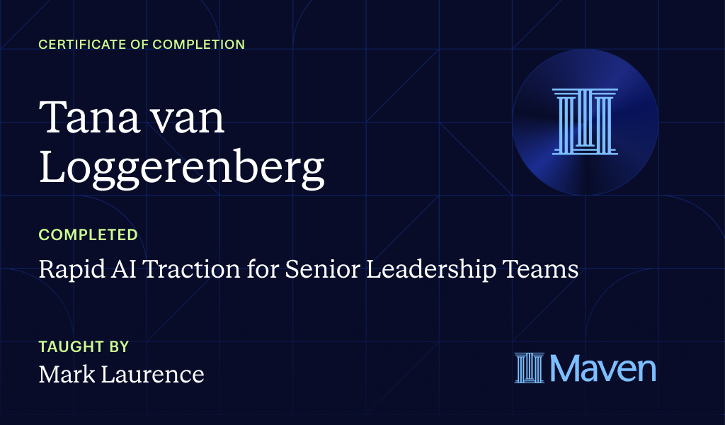 Certificate for Rapid AI Traction for Senior Leadership Teams