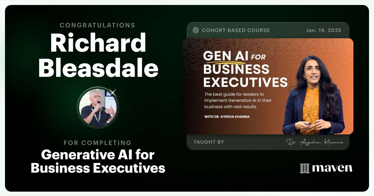 Certificate of Completion for Generative AI for Business Executives