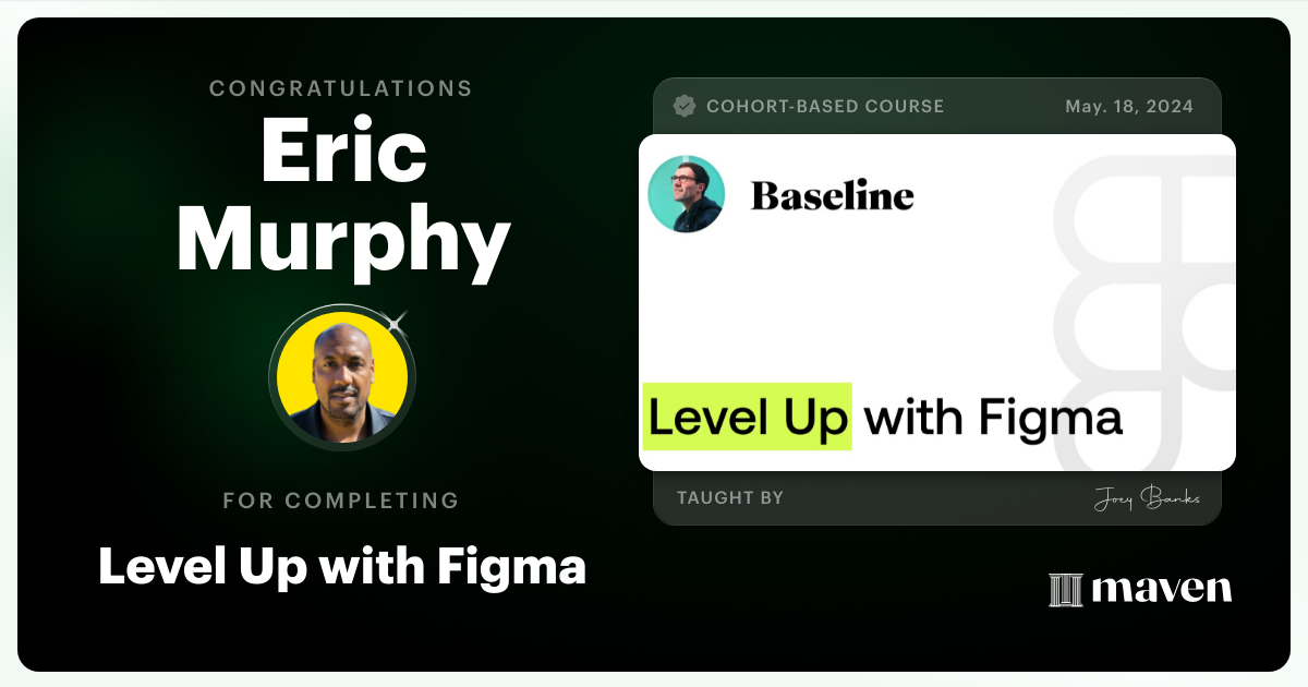 Certificate of Completion for Level Up with Figma
