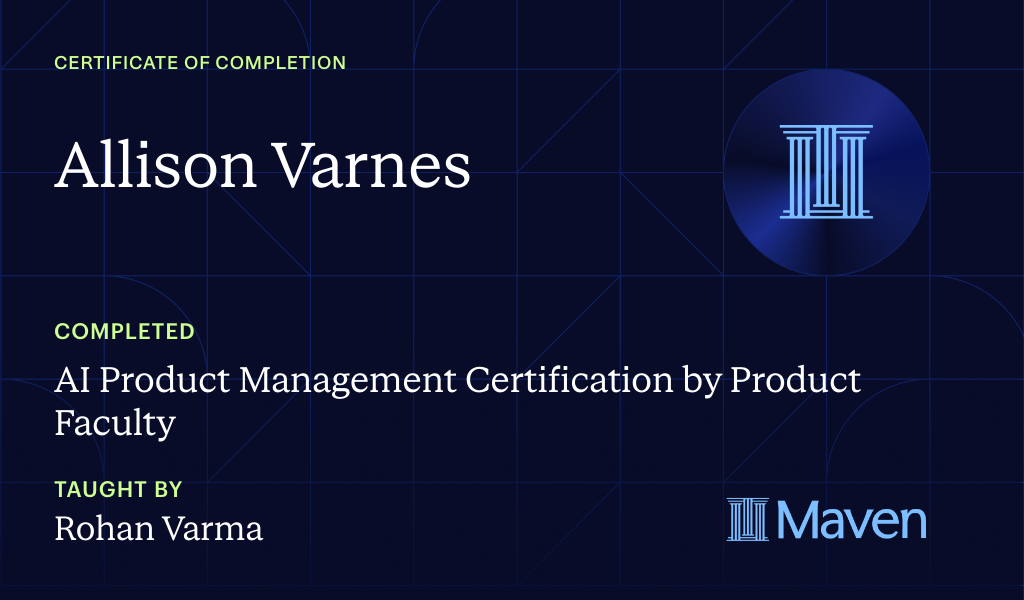Certificate for AI Product Management Certification  Plus Get 6 More Live Certifications FREE