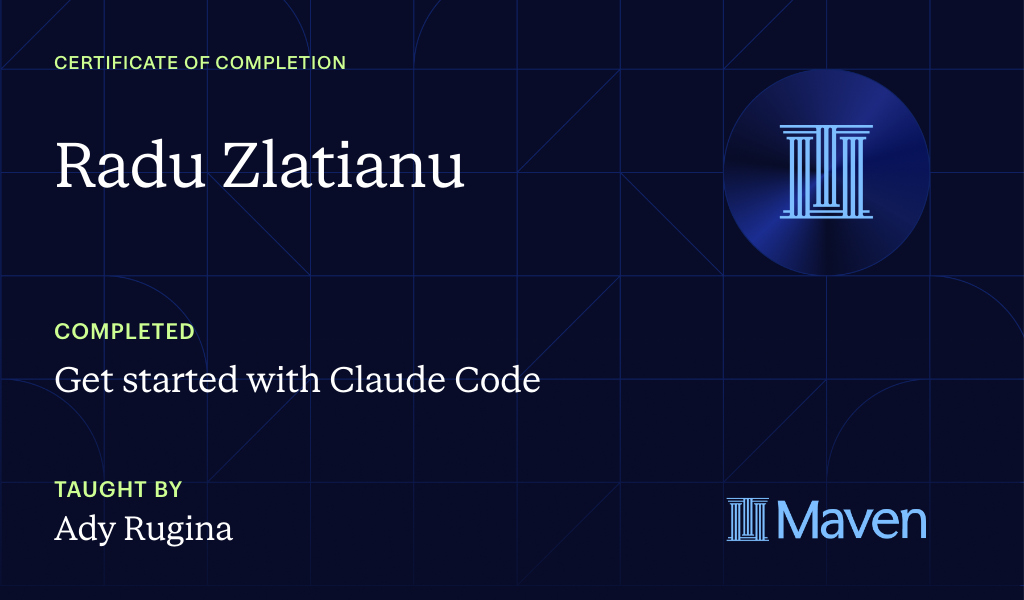 Certificate for Get started with Claude Code