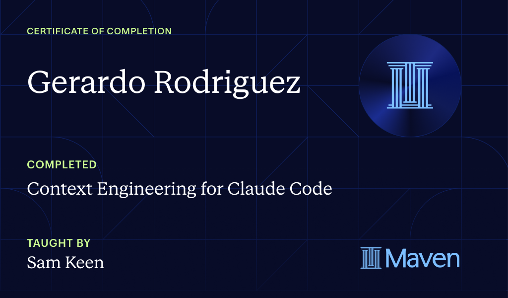 Certificate for Context Engineering for Claude Code