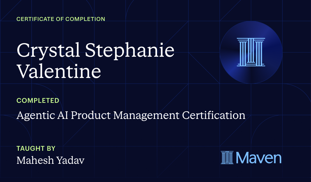 Certificate for Agentic AI Product Management Certification