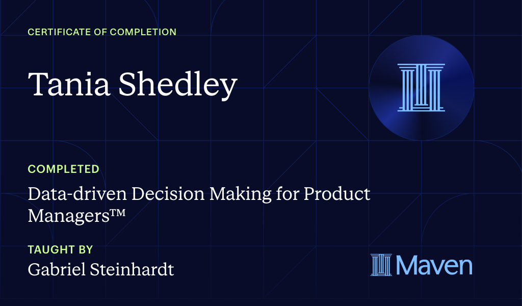 Certificate for Data-driven Decision Making for Product Managers™