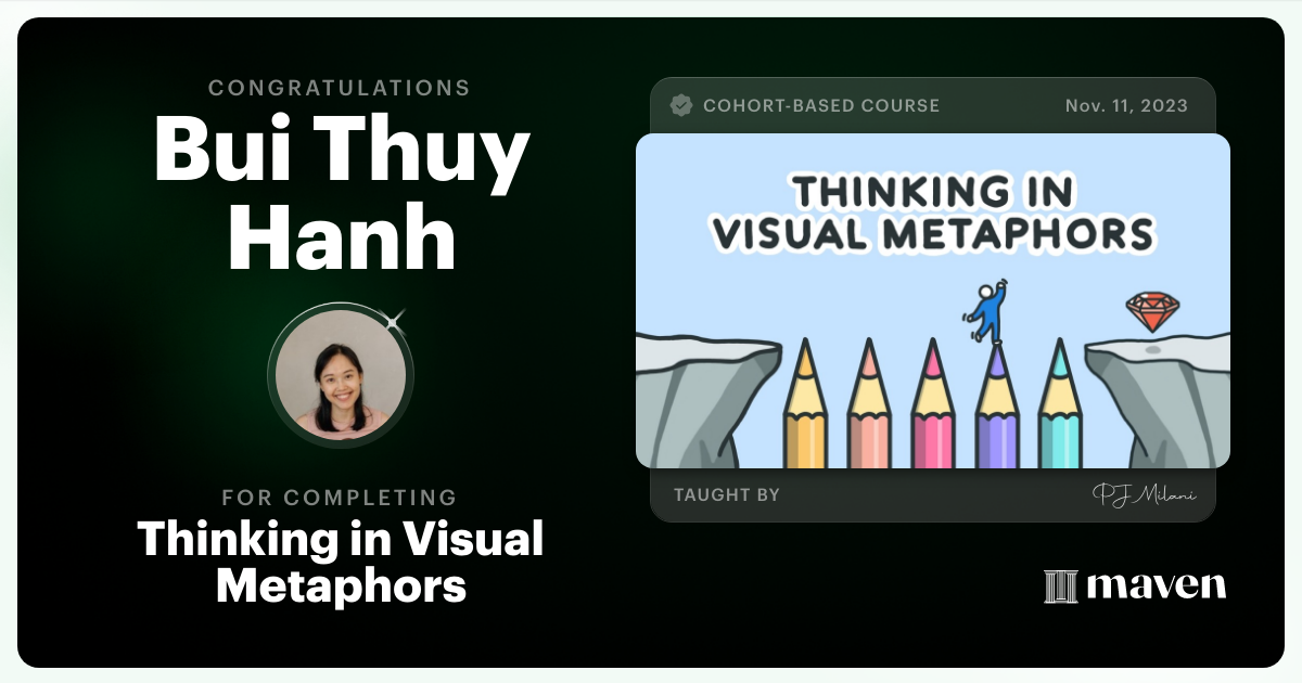 Certificate of Completion for Thinking in Visual Metaphors