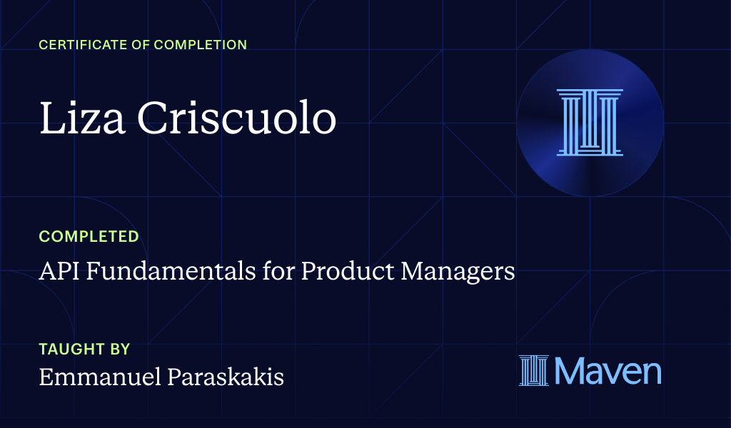 Certificate for API Fundamentals for Product Managers