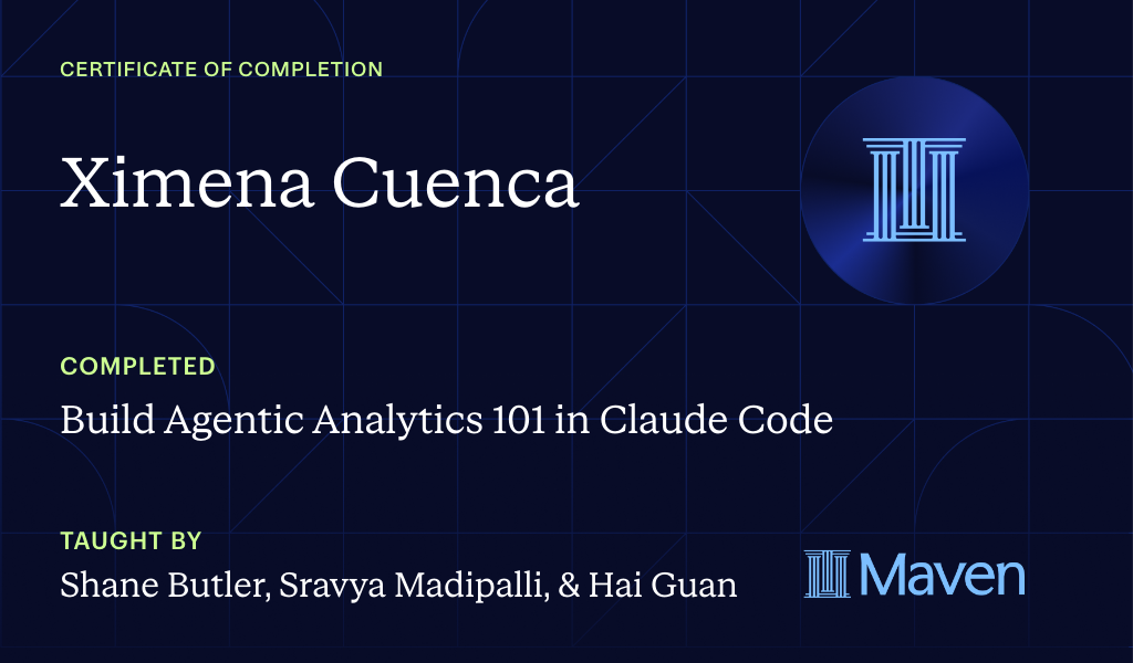 Certificate for Agentic Analytics: Build an AI Analyst
