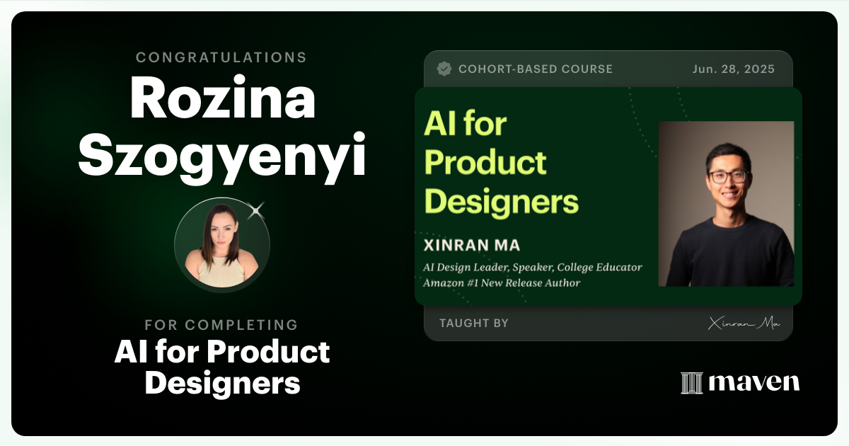 Certificate of Completion for AI for Product Designers