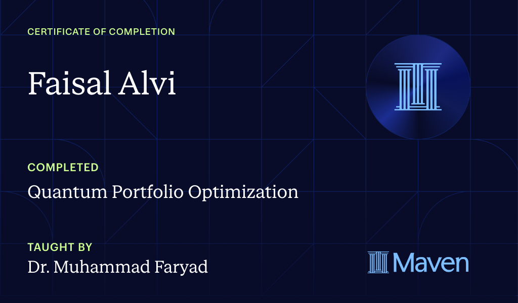 Certificate for Quantum Portfolio Optimization 