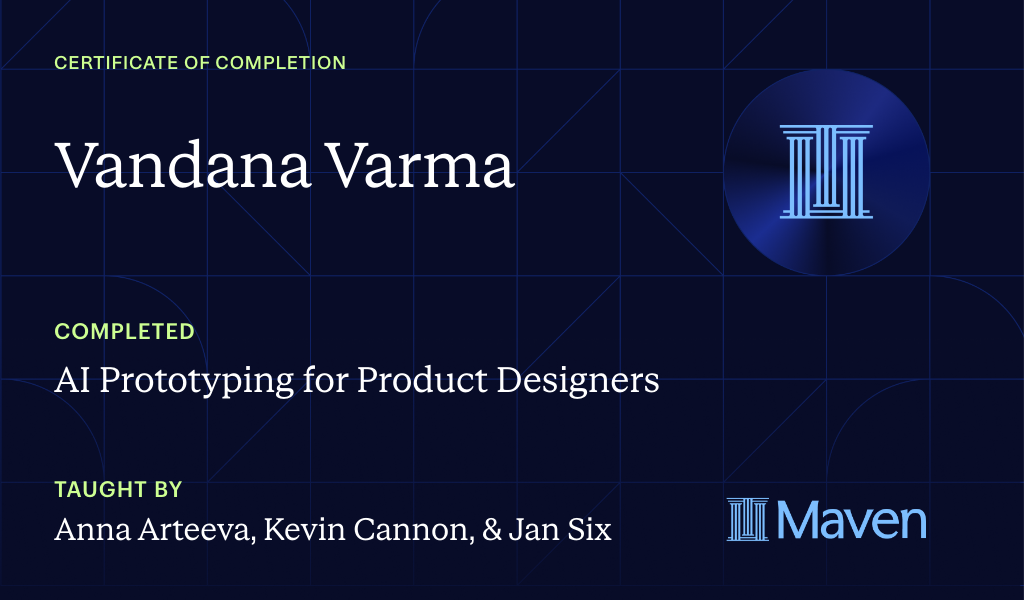 Certificate for AI Prototyping for Product Designers