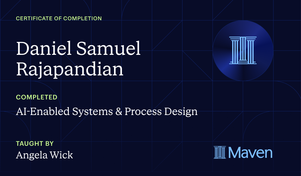 Certificate for AI-Enabled Business Process/Systems Design