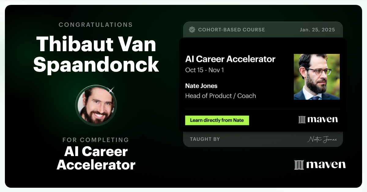 Certificate of Completion for AI Career Accelerator