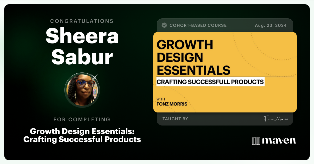 Certificate of Completion for Growth Design Essentials: Crafting Successful Products