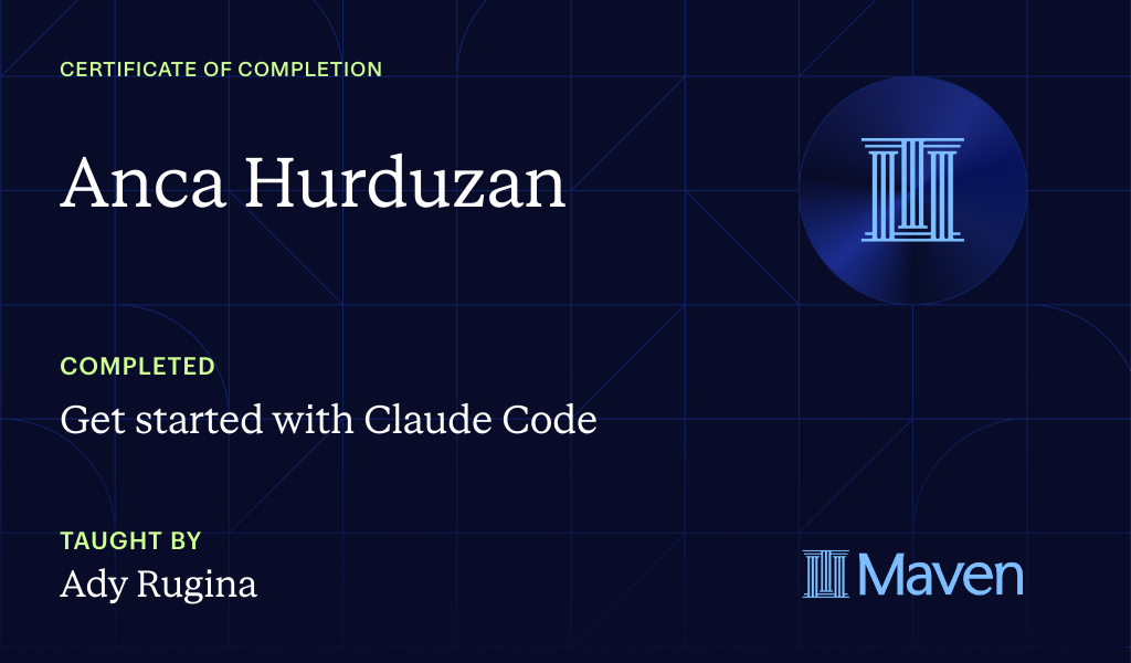 Certificate for Get started with Claude Code