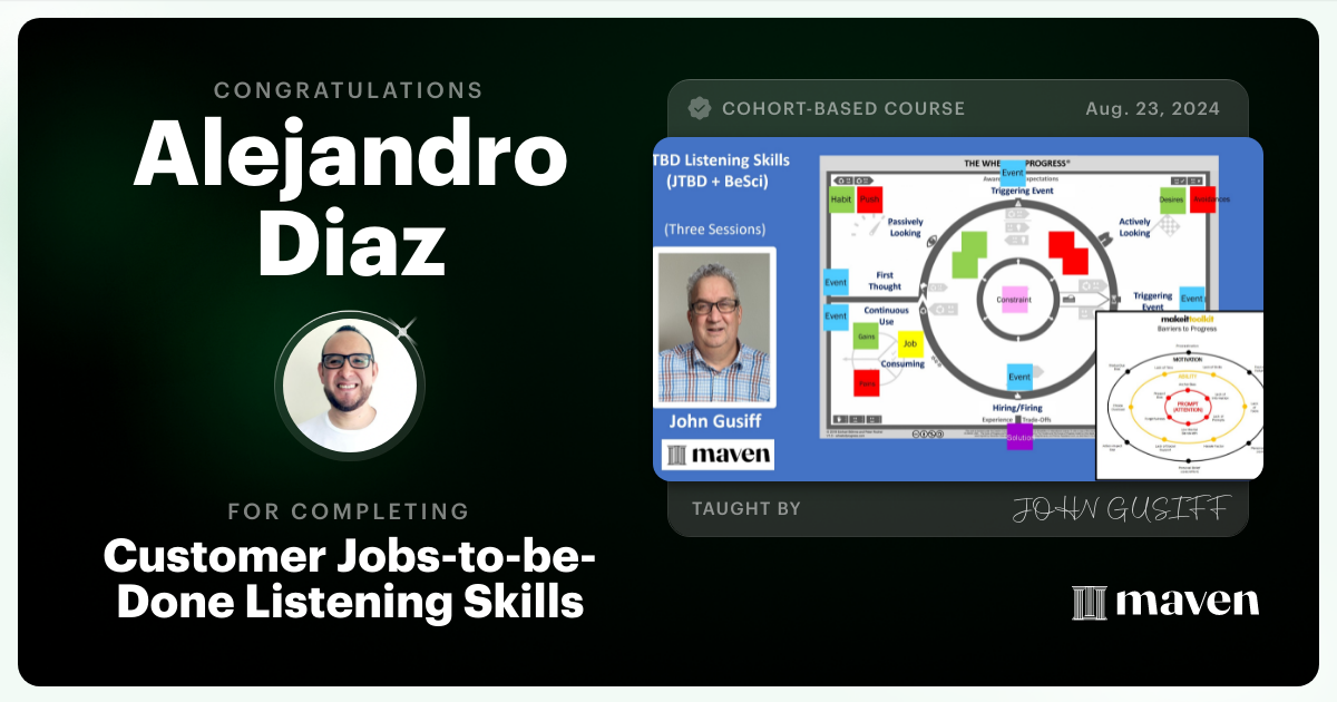 Certificate of Completion for Customer Jobs-to-be-Done Fundamentals