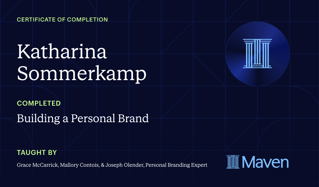 Certificate for Building a Personal Brand